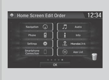 Honda CR-V. Changing the Home Screen Icon Layout