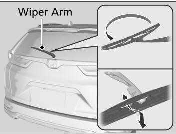 Honda CR-V. Changing the Rear Wiper Blade Rubber