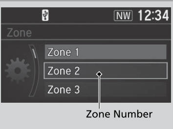 Honda CR-V. Compass Zone Selection