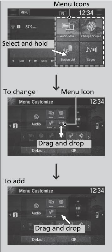 Honda CR-V. Menu Customize