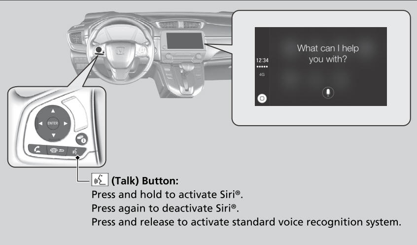 Honda CR-V. Operating Apple CarPlay™ with Siri®