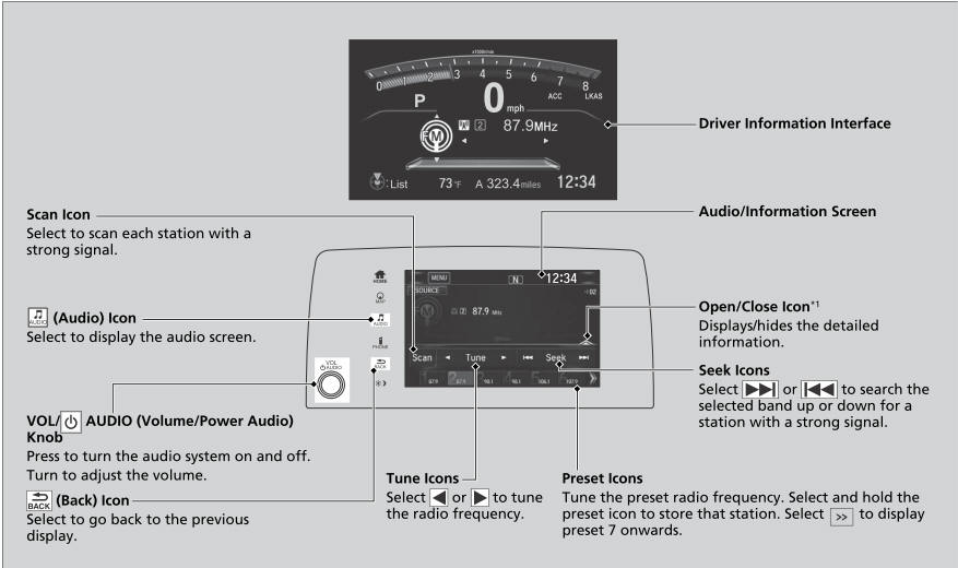 Honda CR-V. Playing AM/FM Radio