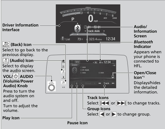 Honda CR-V. Playing Bluetooth® Audio