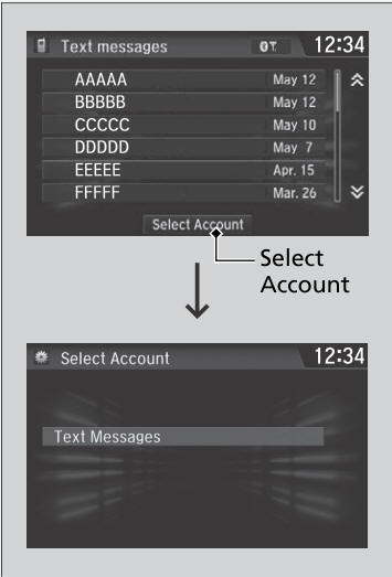 Honda CR-V. Selecting a Text/E-mail Message Account