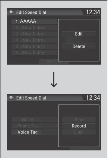 Honda CR-V. Speed Dial