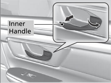 Honda CR-V. Unlocking Using the Front Door Inner Handle