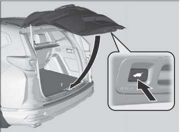 Honda CR-V. Using the Tailgate Inner Button